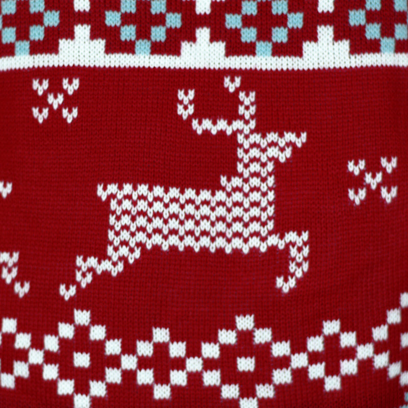Classic Red Family Christmas Jumper with Polar Stars Reindeer