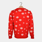 Red Family Christmas Jumper back Santa and Reindeer Greeting