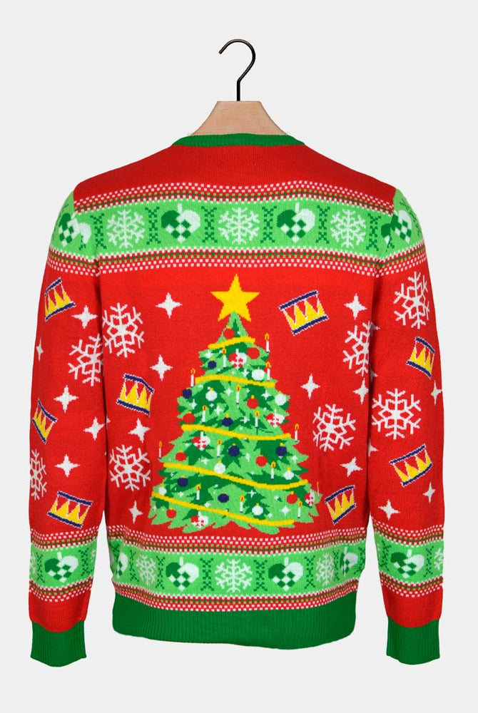 Christmas Tree Red LED light-up Men's Christmas Jumper