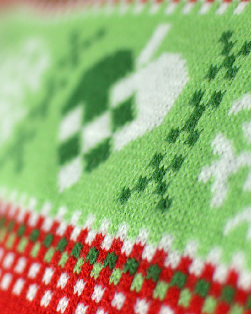 detail Red LED light-up Couple's Christmas Jumper with Christmas Tree