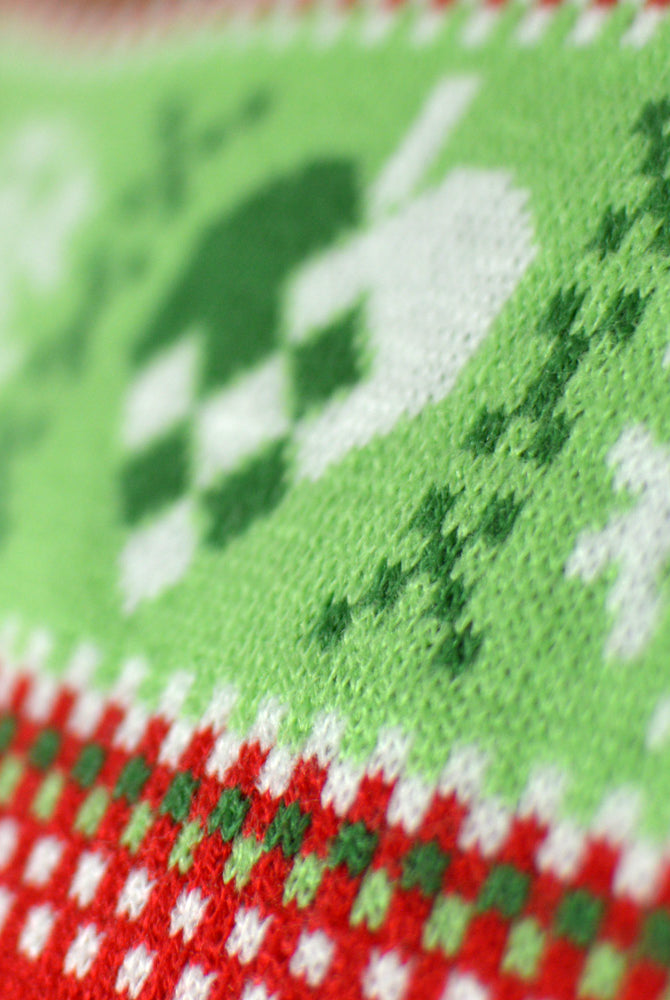 detail Red LED light-up Couple's Christmas Jumper with Christmas Tree