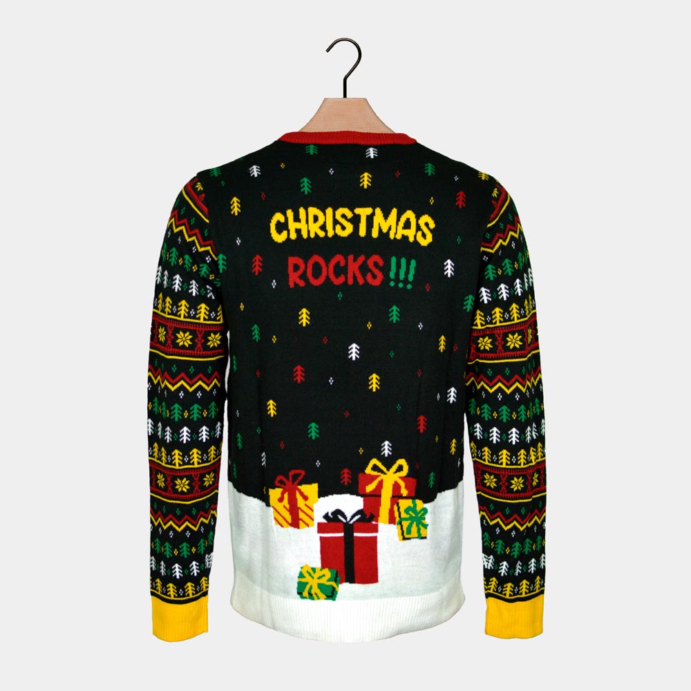 LED light-up Couple's Christmas Jumper Santa Rocker