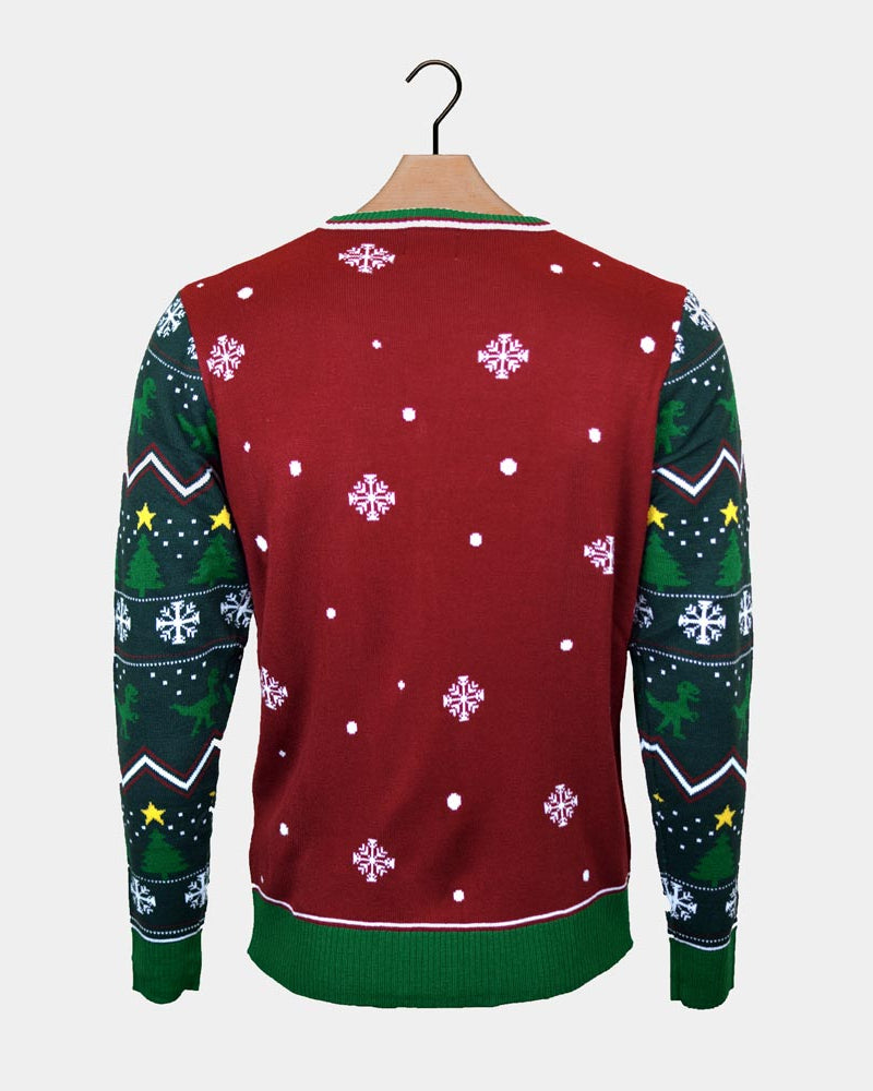 Tree-Rex LED light-up Family Christmas Jumper back