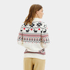 Turtleneck Beige Organic Cotton Women's Christmas Jumper Classy