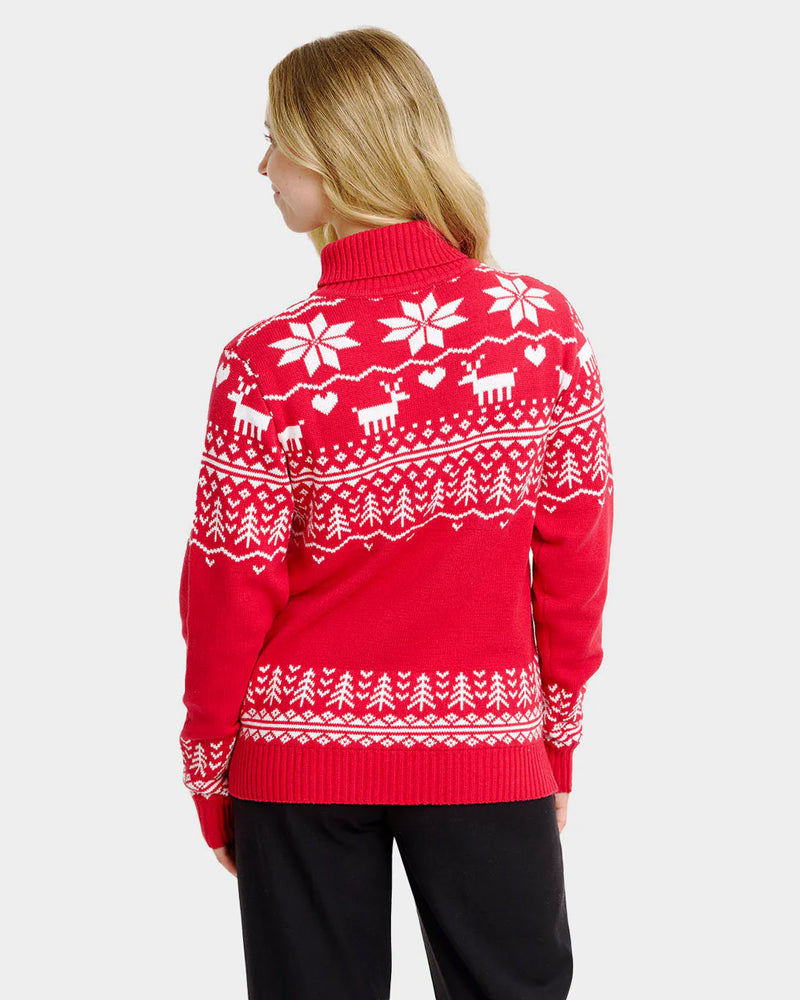 Turtleneck Organic Cotton Womens Christmas Jumper Classy Greenlandish