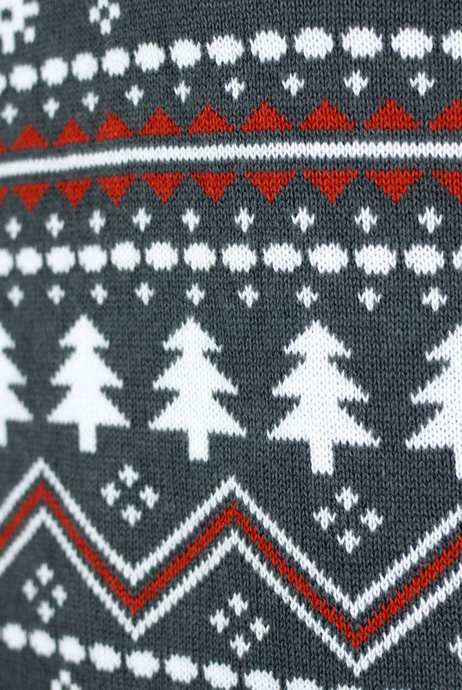 Turtleneck Organic Cotton Couples Grey Christmas Jumper