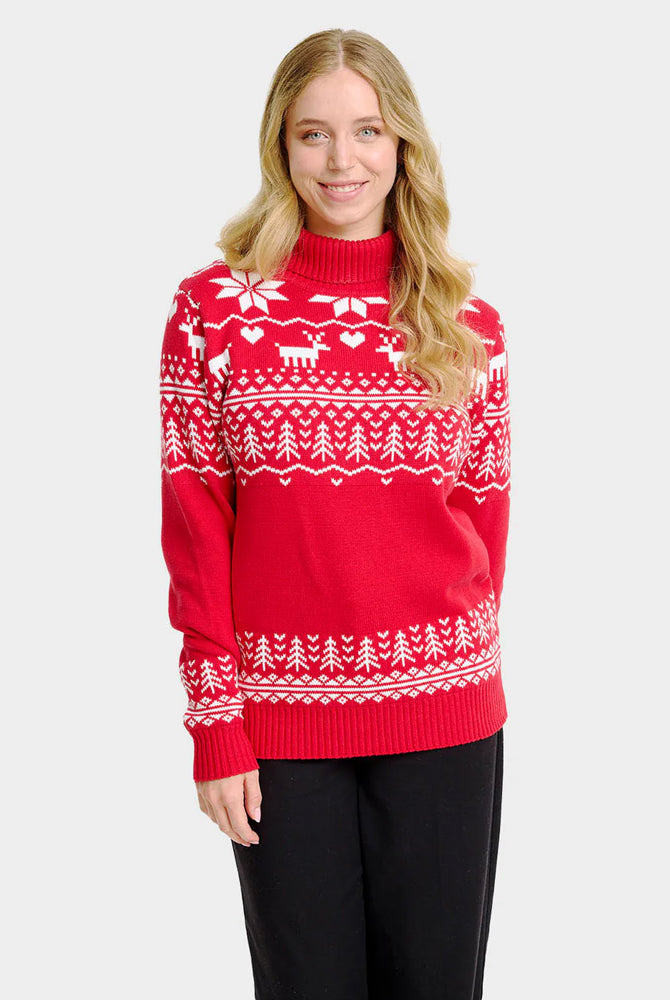 Classy Women Turtleneck Organic Cotton Couples Christmas Jumper Greenlandish
