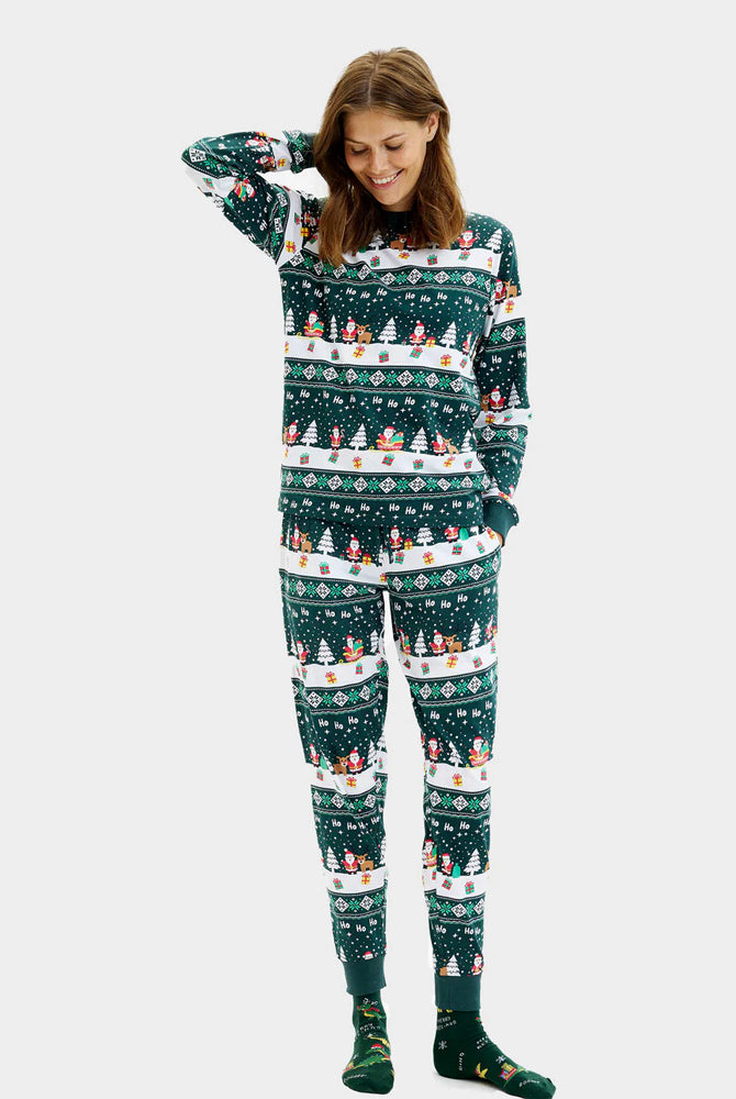 Women Jolly Green Christmas Pyjama for