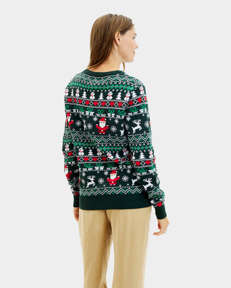Women Jolly Green Organic Cotton Couples  Christmas Jumper
