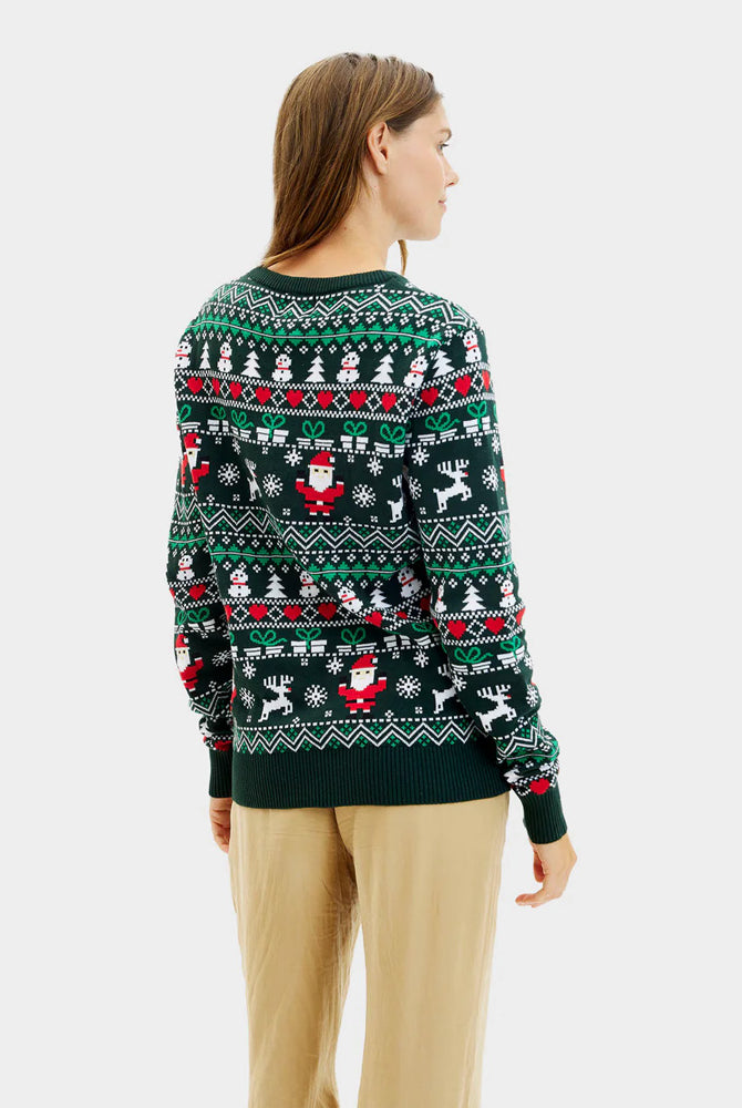 Women Jolly Green Organic Cotton Couples Christmas Jumper