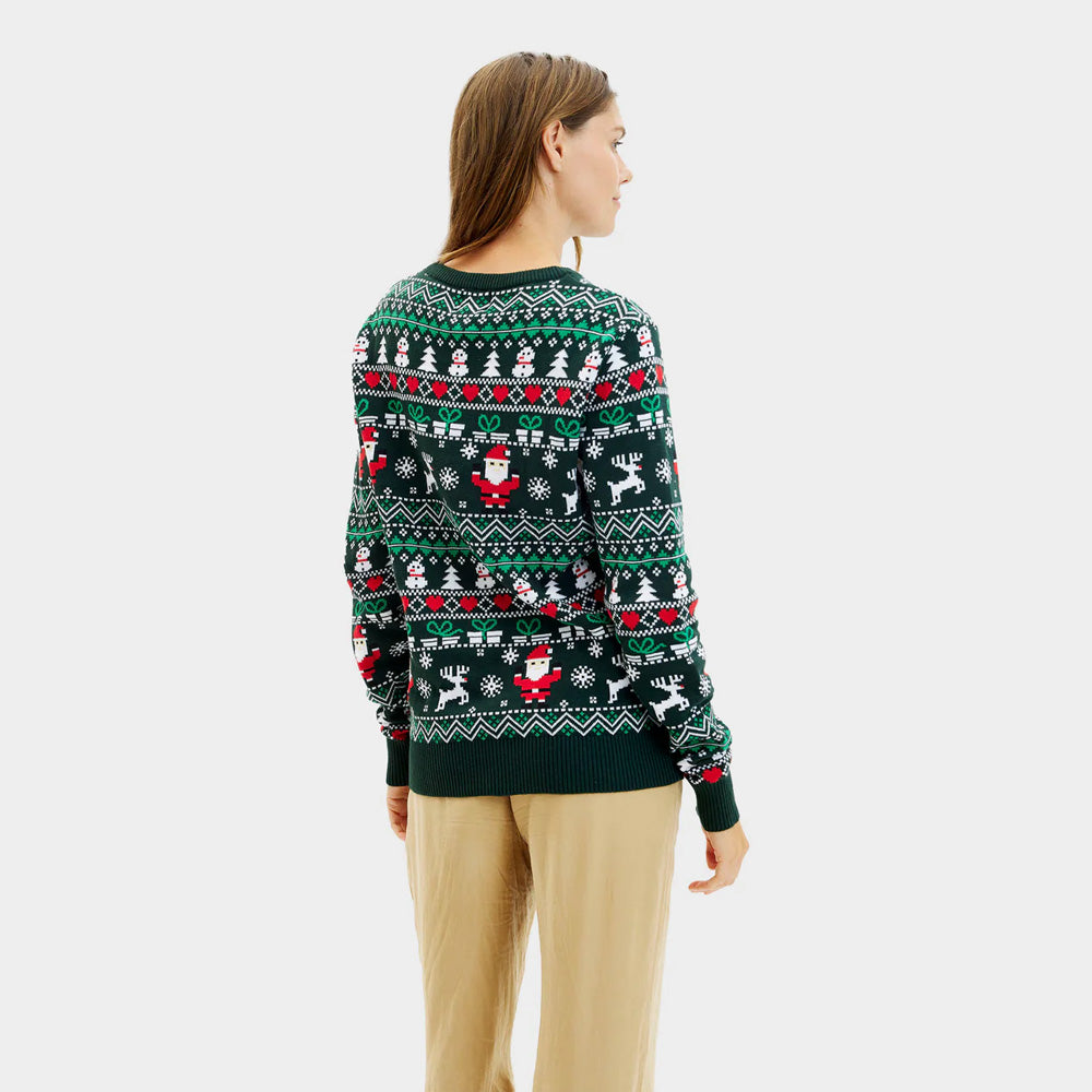 Women Jolly Green Organic Cotton Couples Christmas Jumper