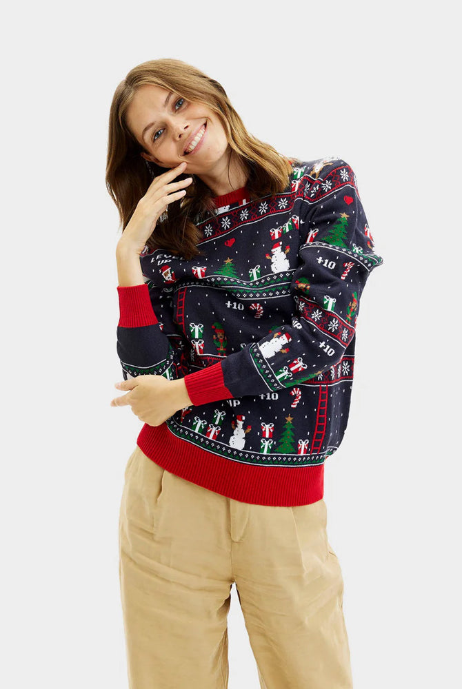 Womens Christmas Jumper Gaming Vintage