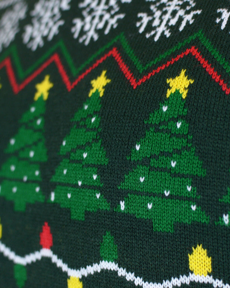 Womens Christmas Jumper Happy Holidays Green