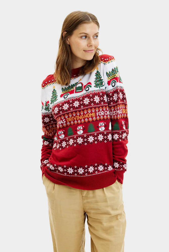 Womens Christmas Jumper Home Driving