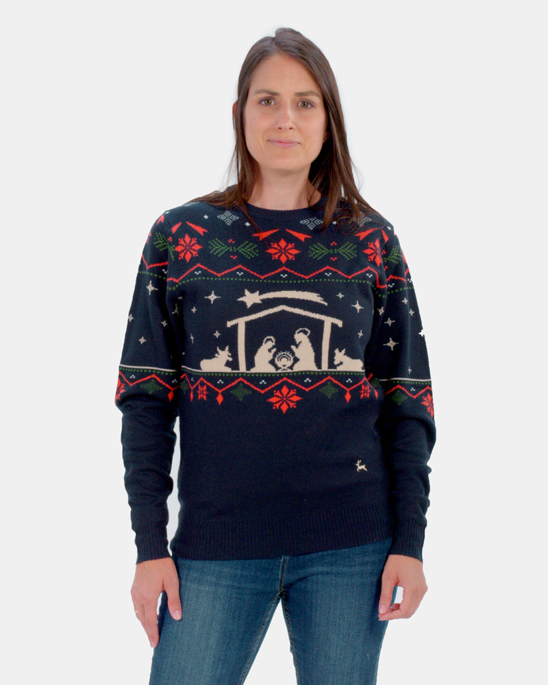 Womens Christmas Jumper Nativity