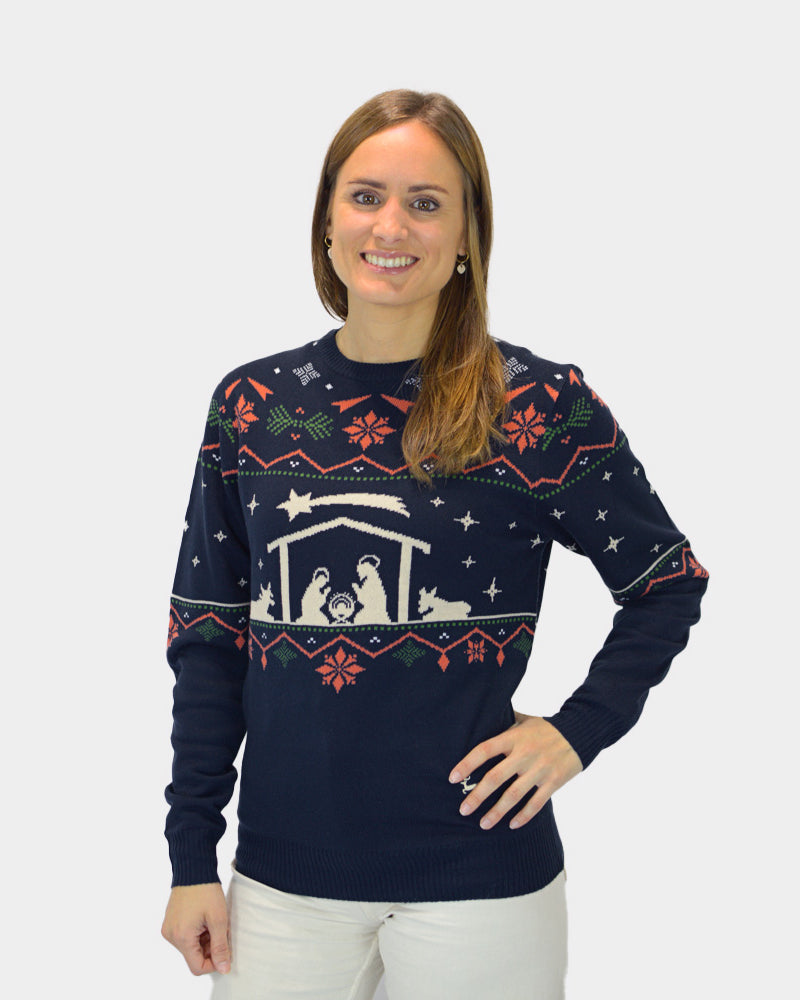 Womens Christmas Jumper Nativity