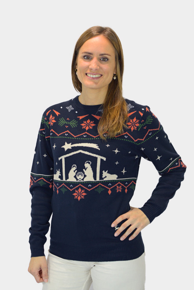 Womens Christmas Jumper Nativity