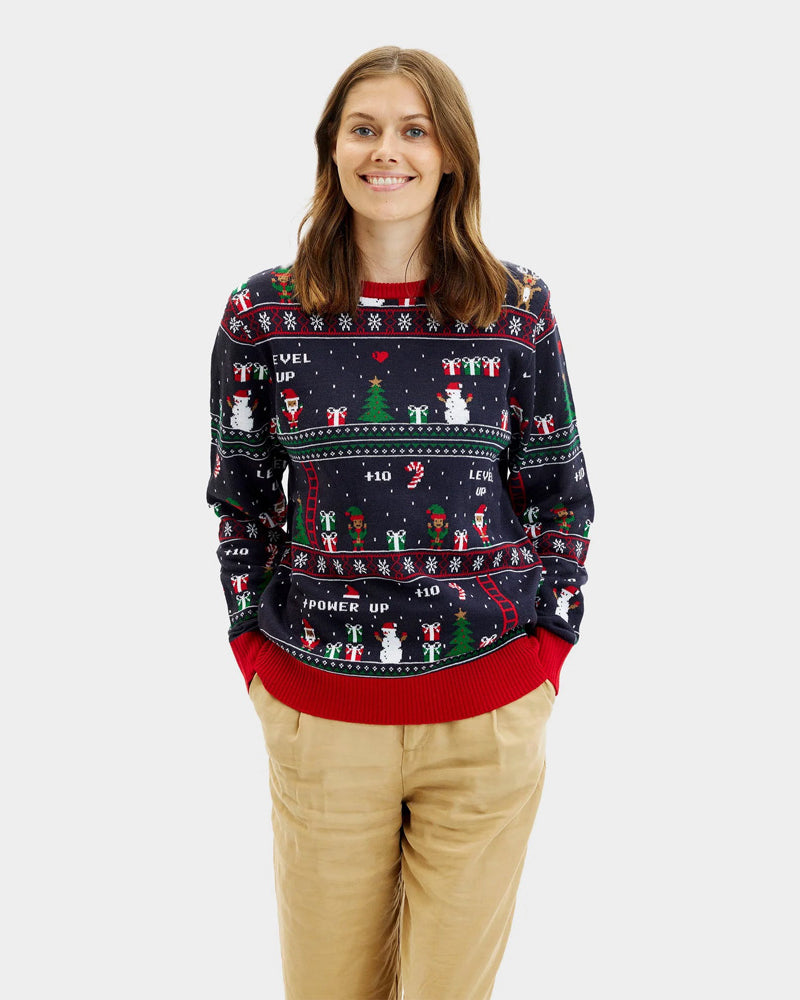Womens Christmas Jumper Vintage Gaming