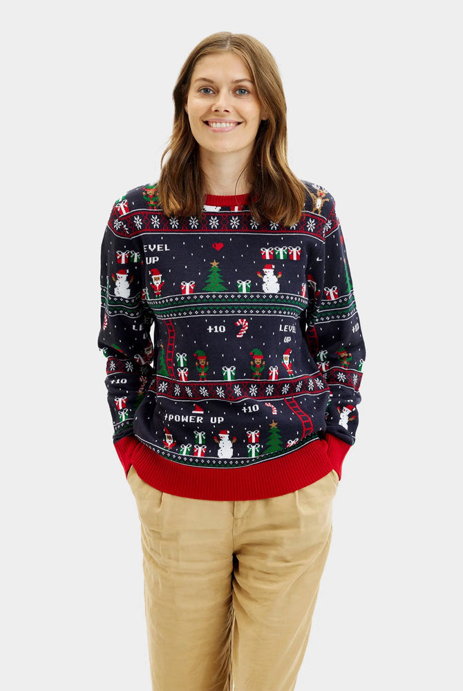 Womens Christmas Jumper Vintage Gaming