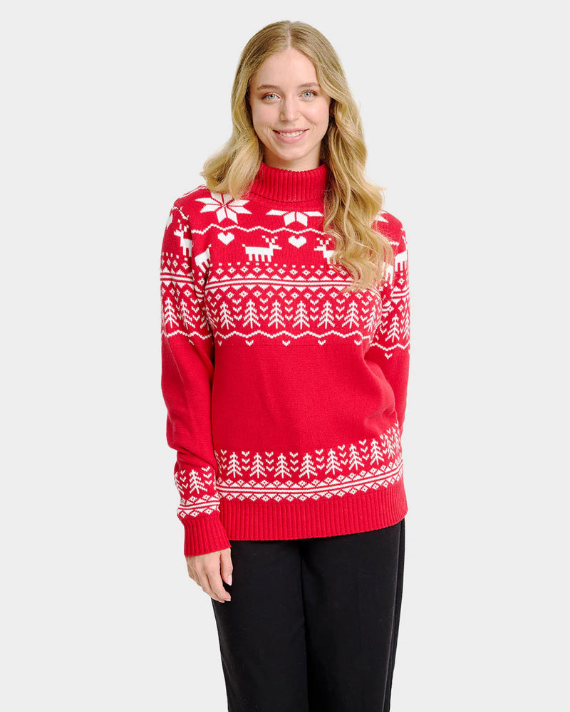 Classy Womens Turtleneck Organic Cotton  Christmas Jumper Greenlandish