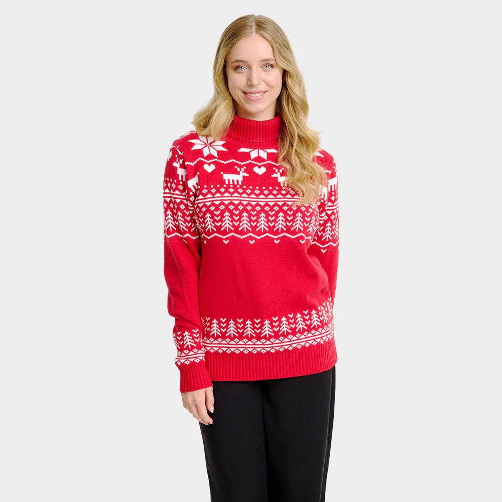 Classy Womens Turtleneck Organic Cotton Christmas Jumper Greenlandish