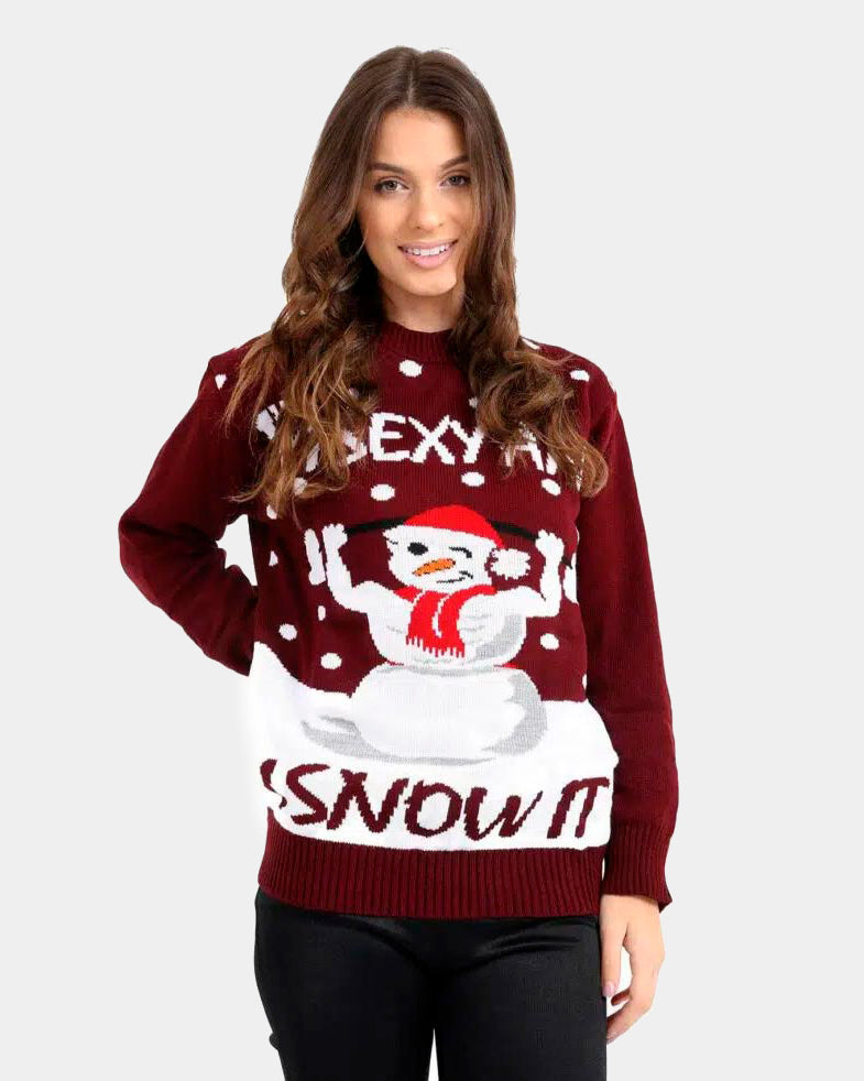 Couple's Christmas Jumper with Sexy Snowman womens
