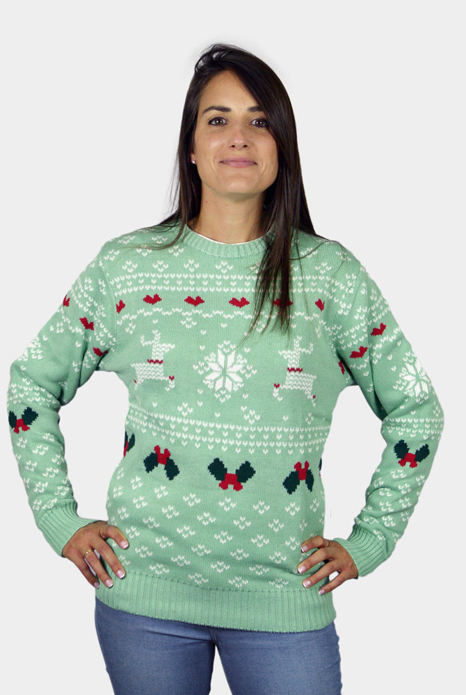 Womens Green Sweet Mens Christmas Jumper