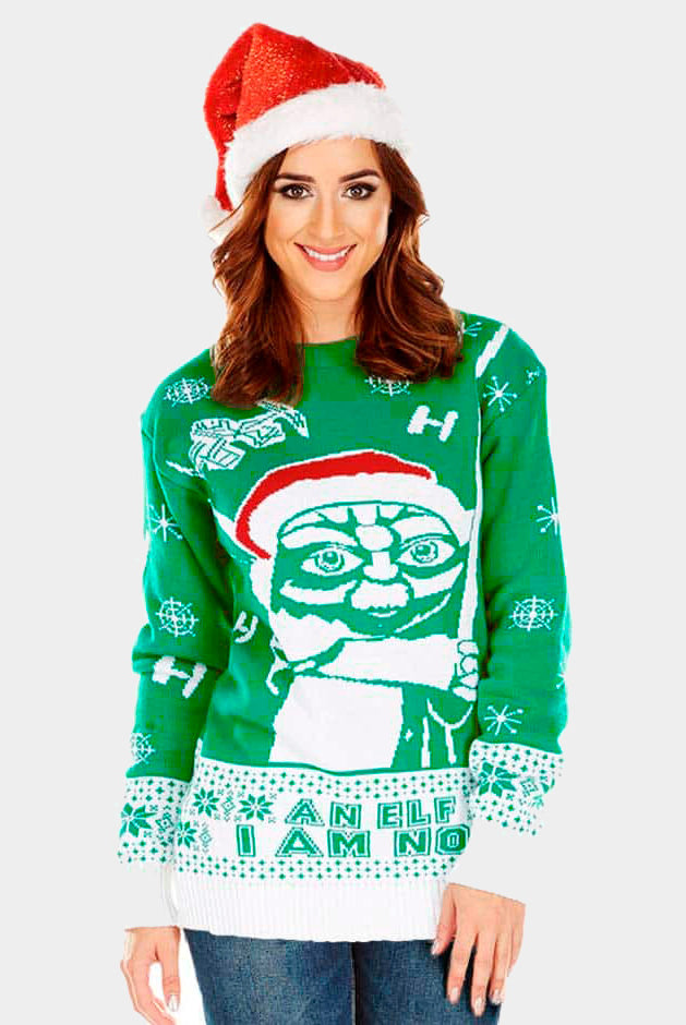 womens I am Not an Elf Couple's Christmas Jumper