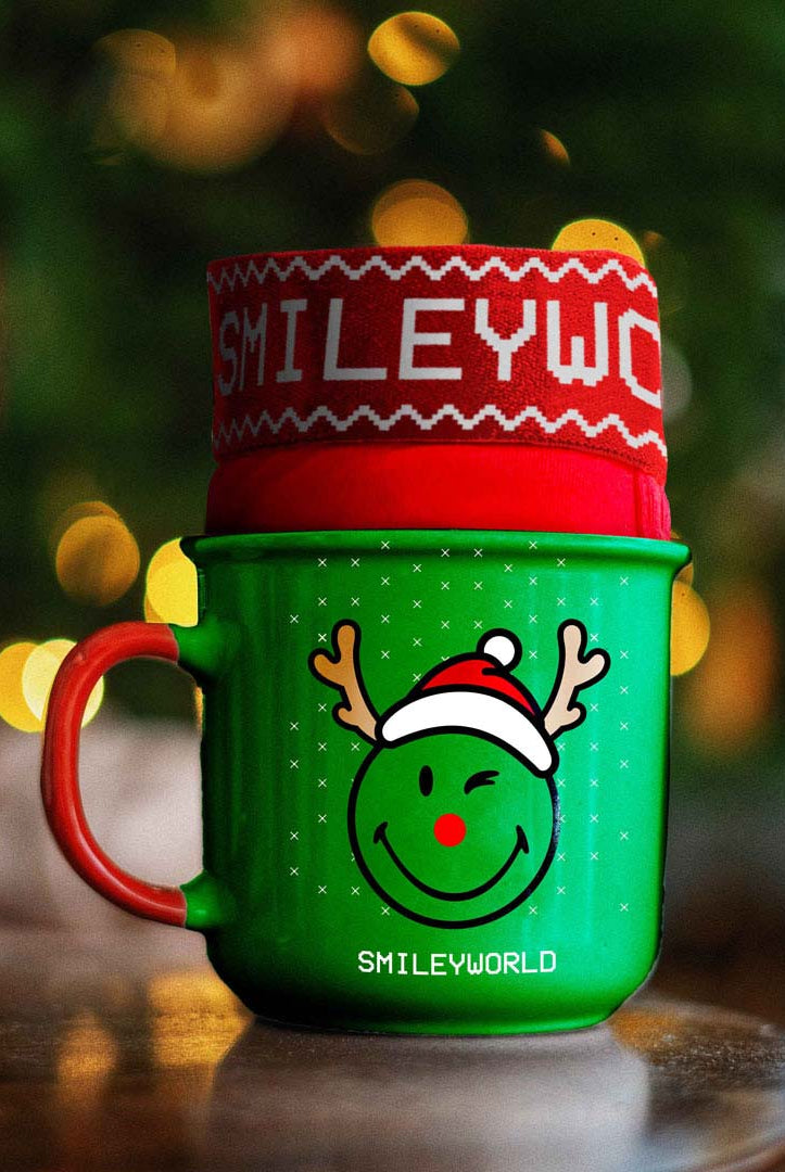 Mens Christmas Boxer Smile with Christmas Cup Gift