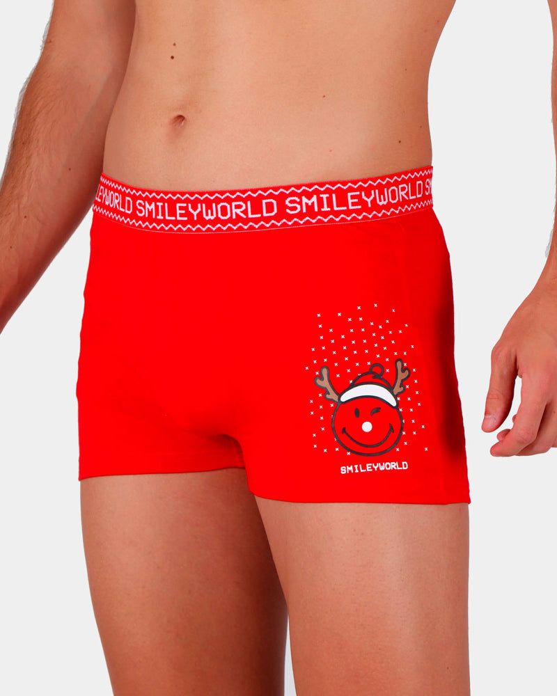 Mens Christmas Boxer Smile with Christmas Cup