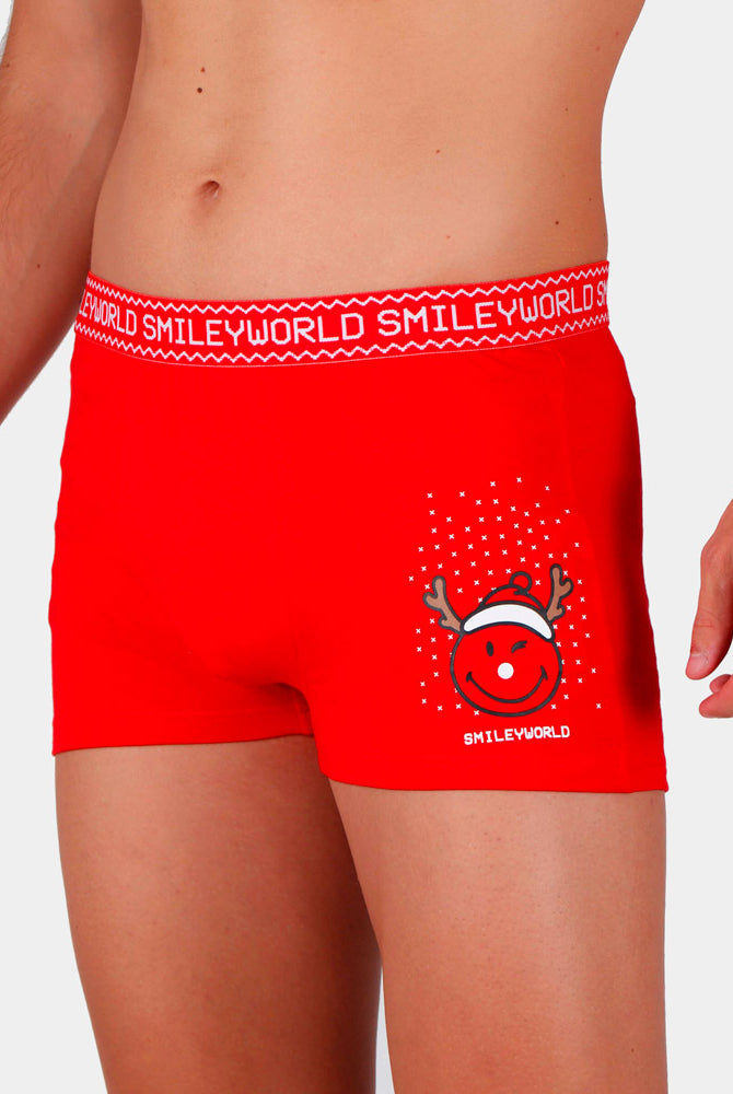 Mens Christmas Boxer Smile with Christmas Cup