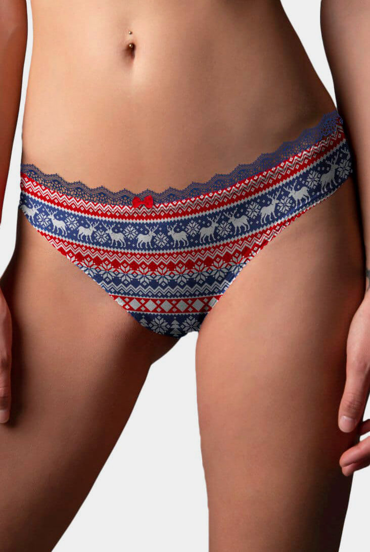Womens Christmas Knicker with Reindeers