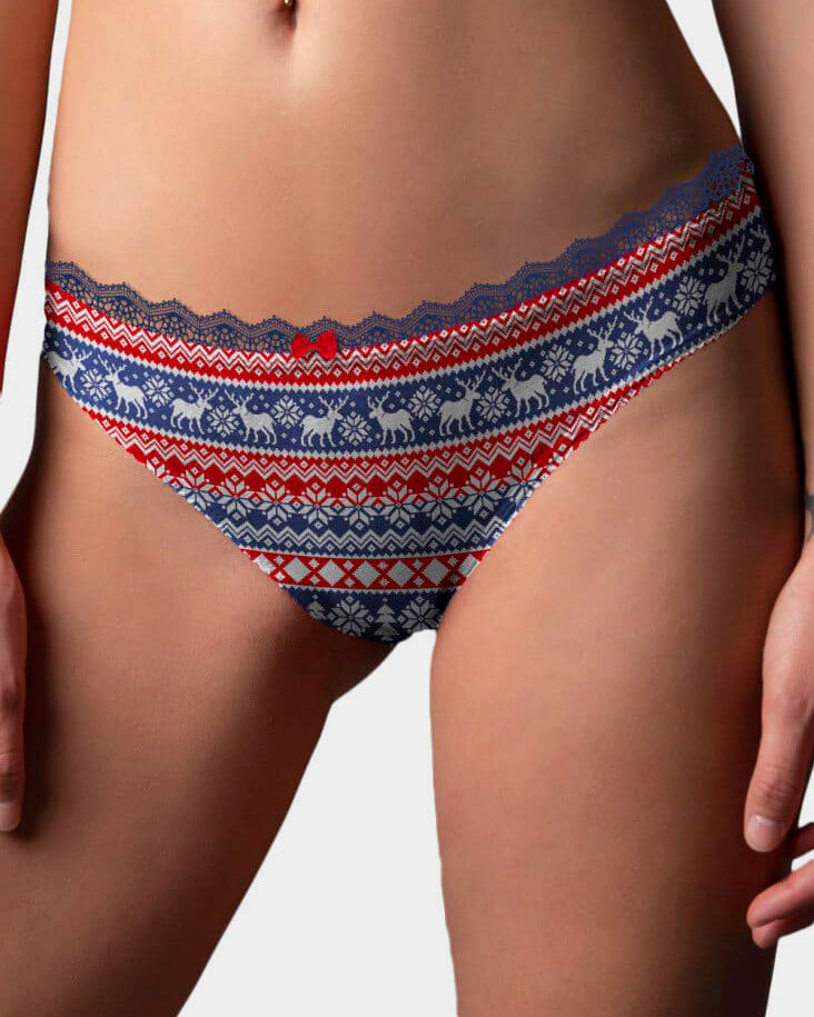 Womens Christmas Knicker with Reindeers