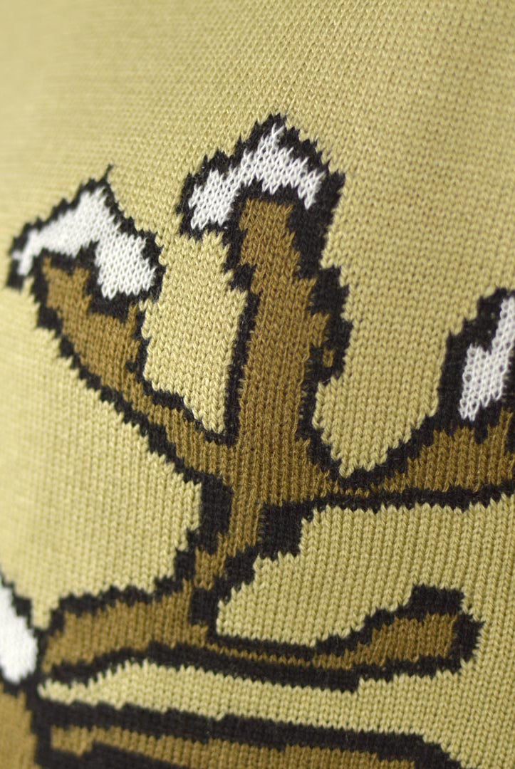 Beige Family Christmas Jumper with Smiling Reindeer Detail Snow