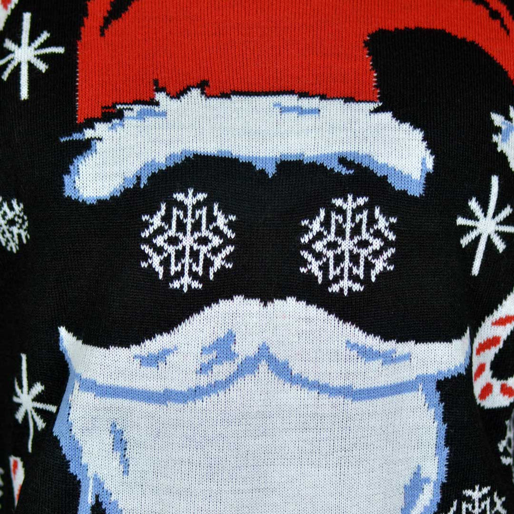 Black Santa Christmas Jumper Detail