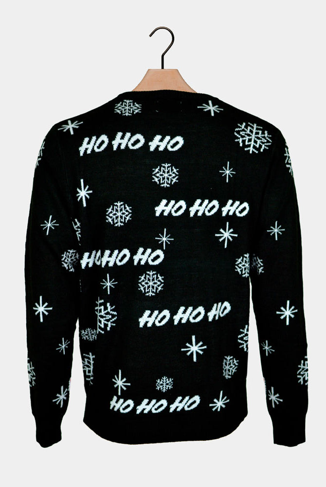 Black Santa Family Christmas Jumper Back