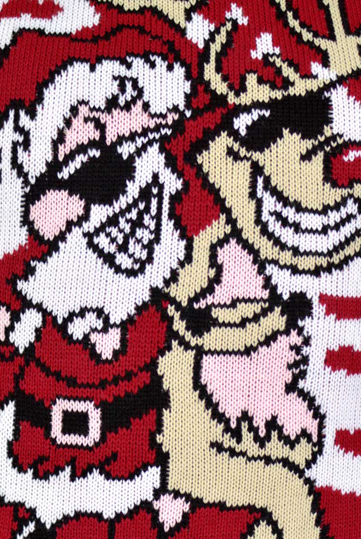 Christmas Jumper Santa and Reindeer with Sunglasses Detail