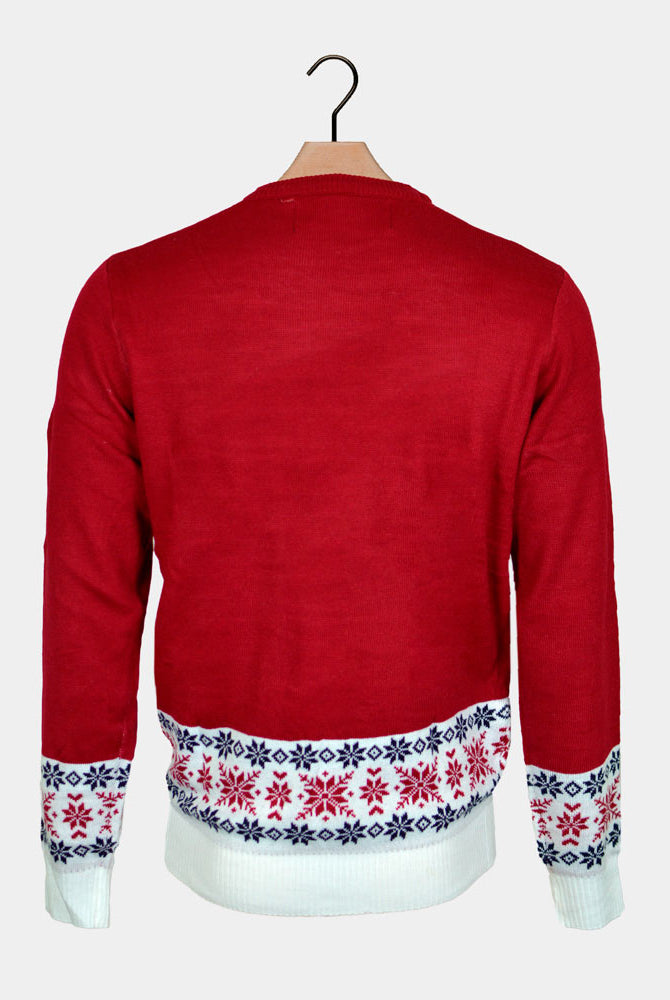 Christmas Jumper with Santa and Rudolph Smiling Back