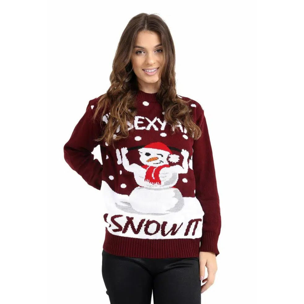Womens Christmas Jumper with Sexy Snowman