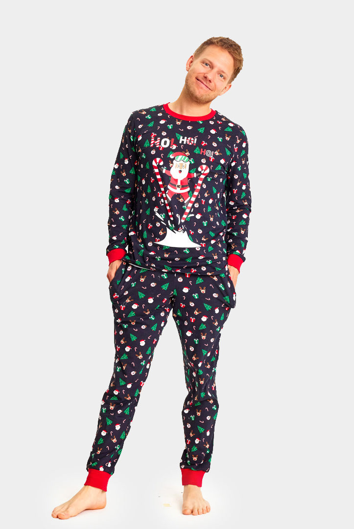 Christmas Pyjama for Family with Skiing Santa Mens