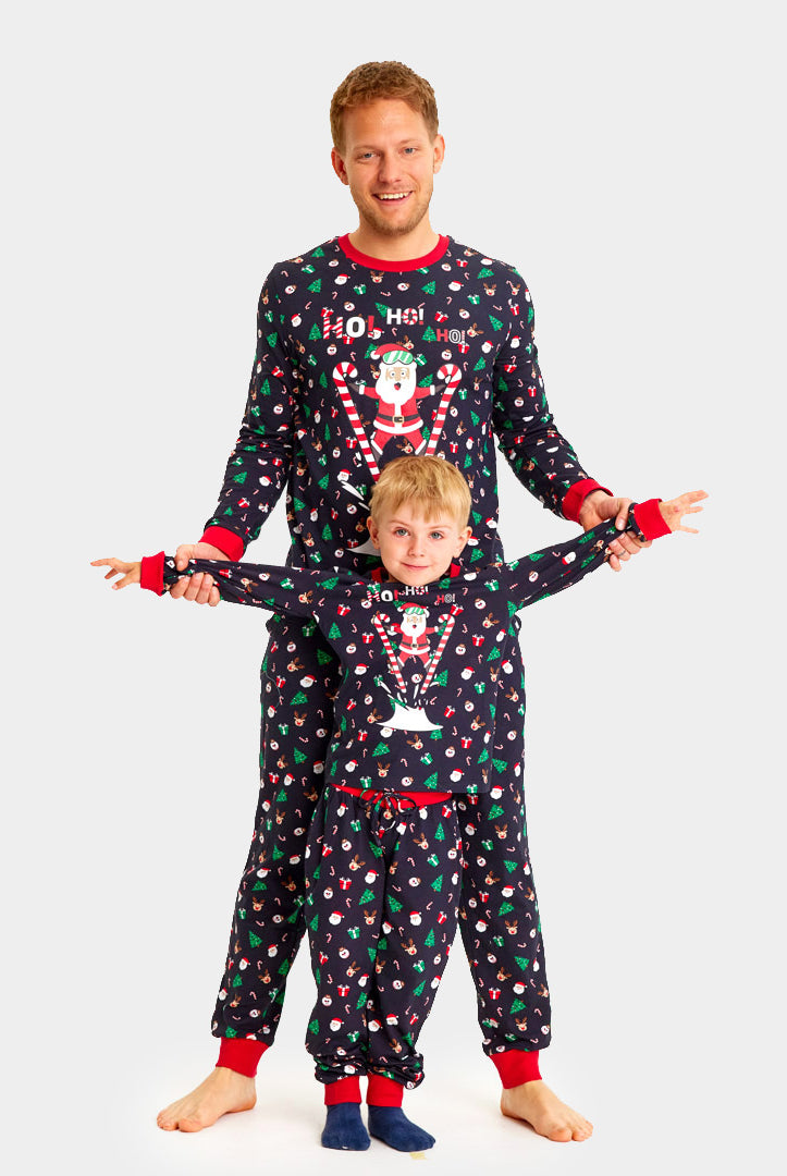 Christmas Pyjama for Family with Skiing Santa