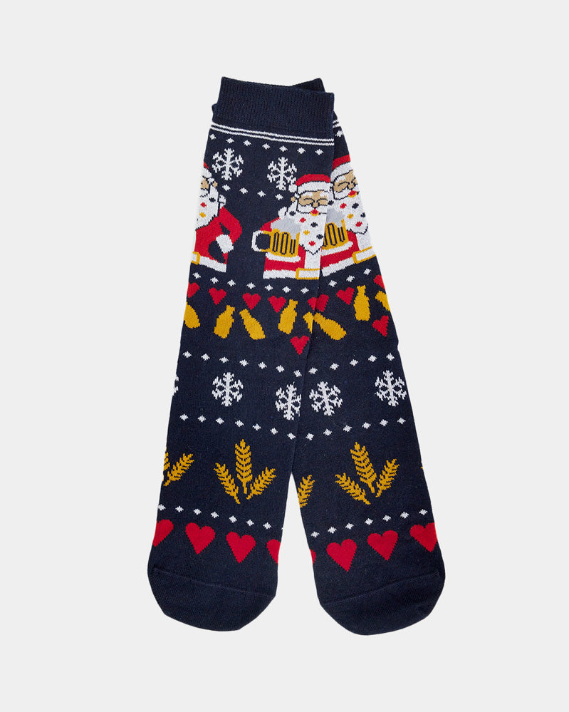 Christmas Socks Unisex Santa with Beer