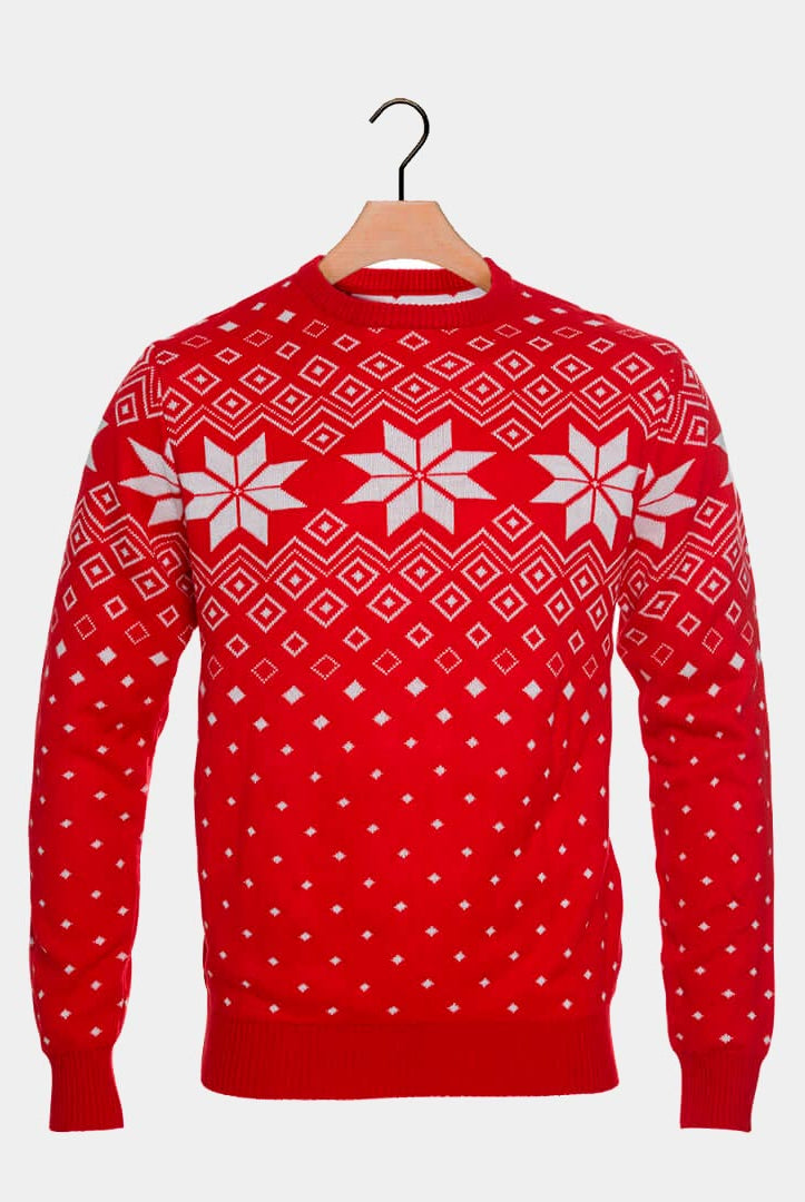 Classic Red Christmas Jumper with Stars
