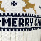 Elegant White Family Organic Cotton Christmas Jumper with Reindeers Detail