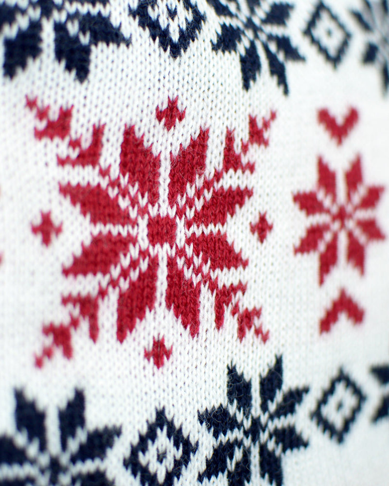 Family Christmas Jumper with Santa and Rudolph Smiling Detail Snow