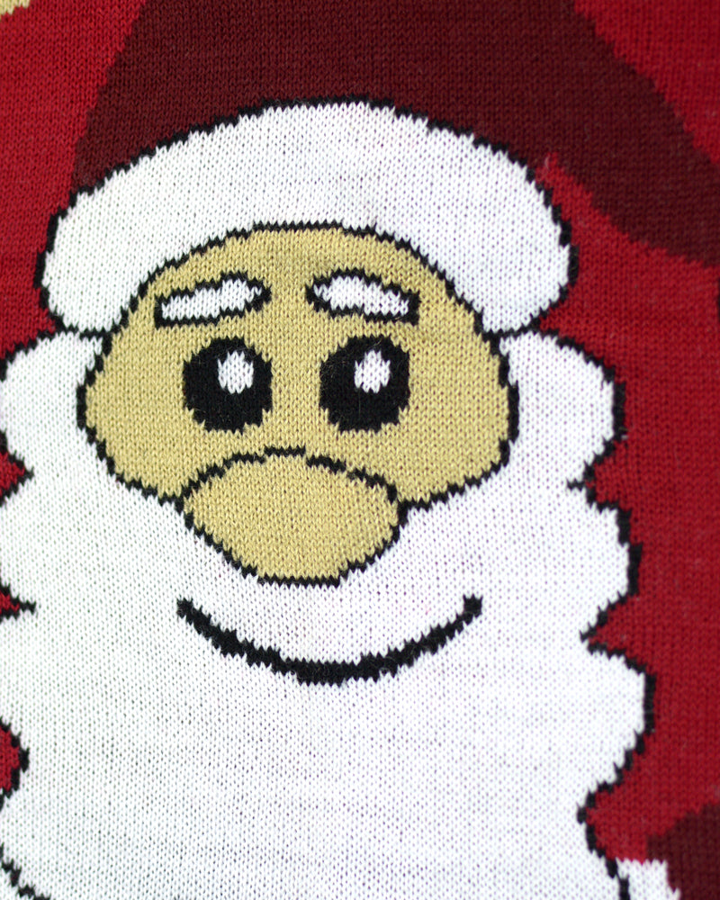 Family Christmas Jumper with Santa and Rudolph Smiling Detail
