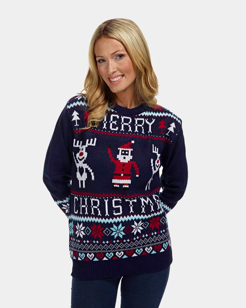 Womens Family Merry Christmas Jumper