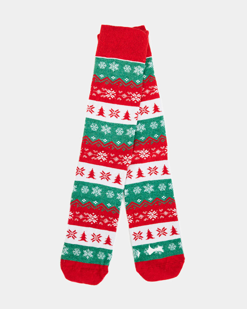 Green, Red and White Unisex Christmas Socks