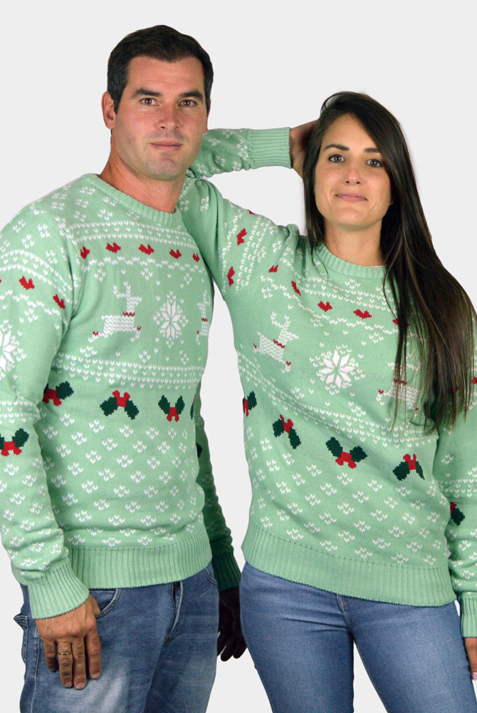 Green Sweet Christmas Jumper couple