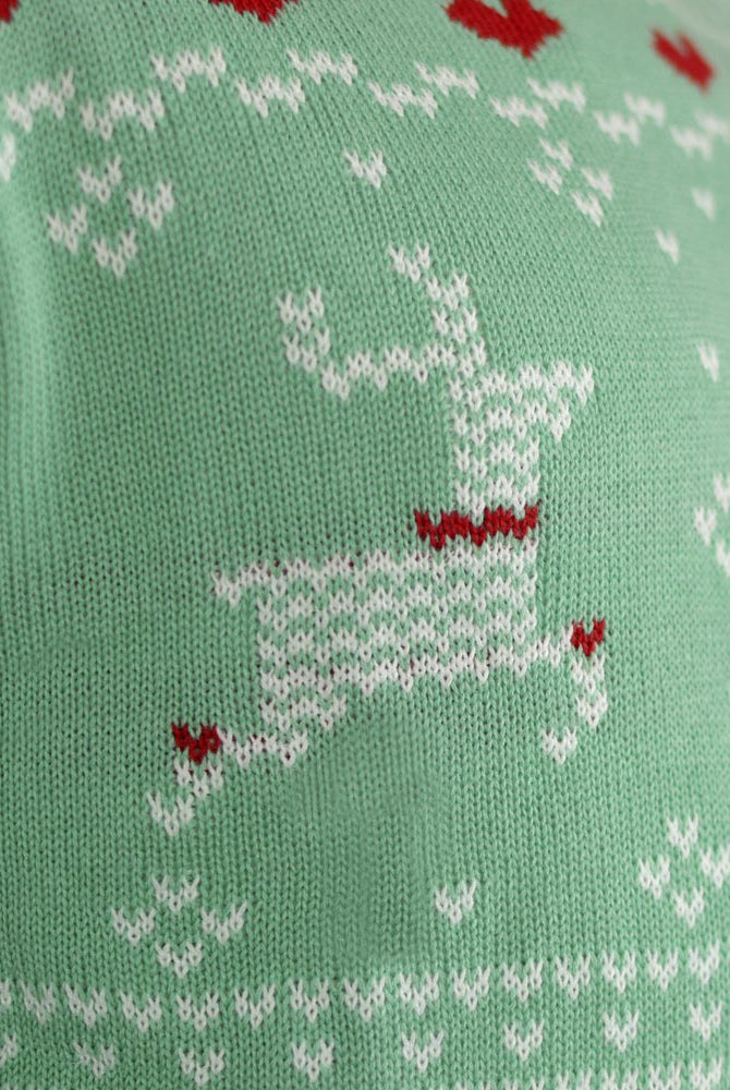 Green Sweet Family Christmas Jumper Detail Reindeer